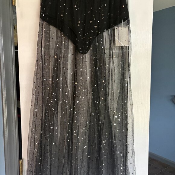 Size L Rave Outfit 2 in 1 Sheer Skirt Festival Clubwear Mesh High Waist Maxi - Picture 6 of 6
